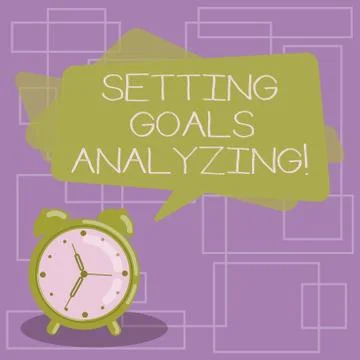 Text sign showing Setting Goals Analyzing. Conceptual photo Helped to be Stock Illustration