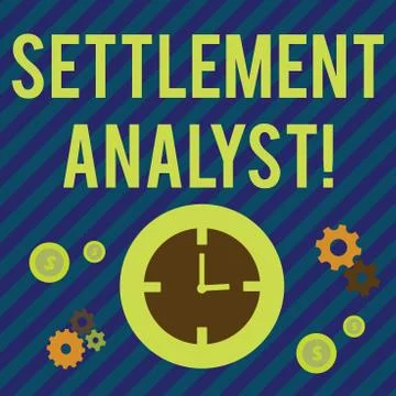 Text sign showing Settlement Analyst. Conceptual photo Negotiate settlement 스톡 일러스트