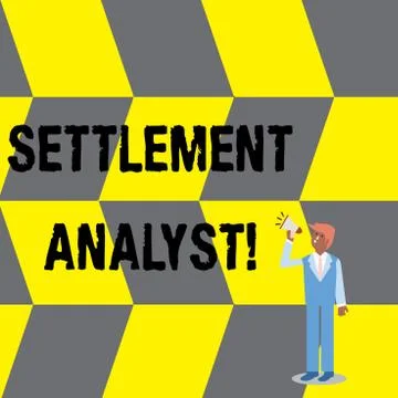 Text sign showing Settlement Analyst. Conceptual photo Negotiate settlement 스톡 일러스트
