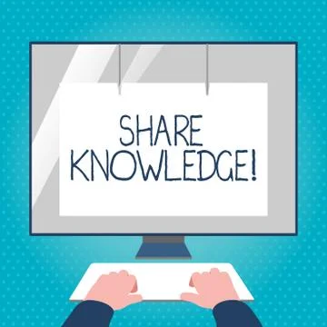 Text sign showing Share Knowledge. Conceptual photo exchanged among showing Stock Illustration