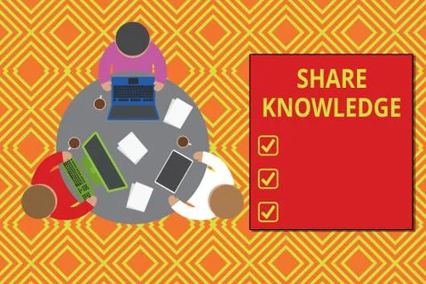 Text sign showing Share Knowledge. Conceptual photo teaching others what I Stock Illustration