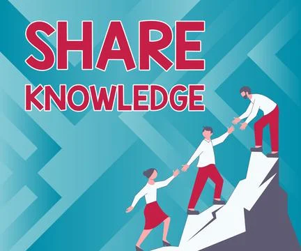 Text sign showing Share Knowledge. Business approach teaching others what I Stock Illustration