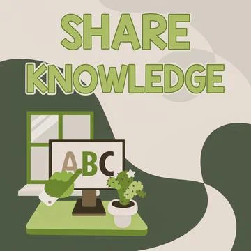 Text sign showing Share Knowledge. Business overview teaching others what I Stock Illustration