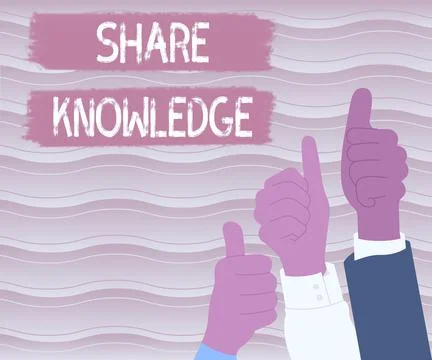 Text sign showing Share Knowledge. Business concept teaching others what I Stock Illustration