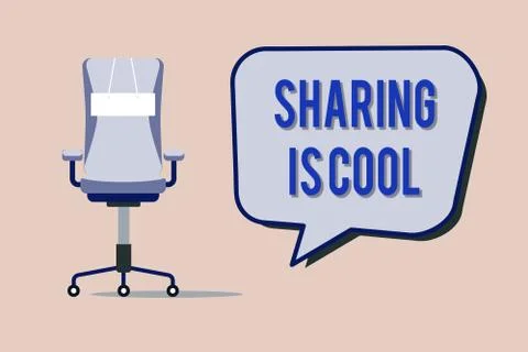 Text sign showing Sharing Is Cool. Conceptual photo giving and getting knowledge 스톡 일러스트