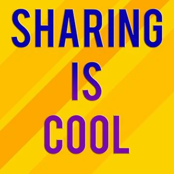 Text sign showing Sharing Is Cool. Conceptual photo giving and getting knowledge 스톡 일러스트