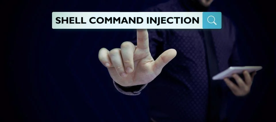 Text sign showing Shell Command Injection. Business idea used by hackers to Stock Photos