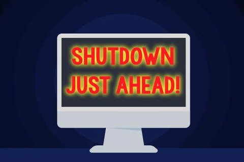 Text sign showing Shutdown Just Ahead. Conceptual photo closing factory business Stock Illustration
