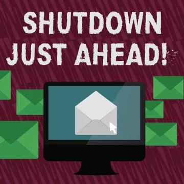 Text sign showing Shutdown Just Ahead. Conceptual photo closing factory business Stock Illustration