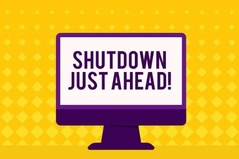 Text sign showing Shutdown Just Ahead. Conceptual photo closing factory business Stock Illustration