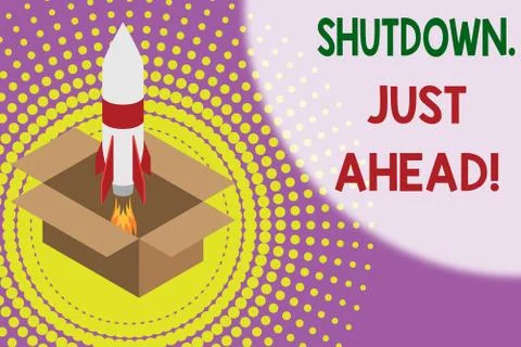 Text sign showing Shutdown Just Ahead. Conceptual photo closing factory business Stock Illustration