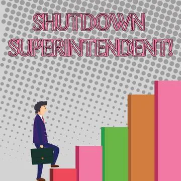 Text sign showing Shutdown Superintendent. Conceptual photo demonstrating who Stock Illustration