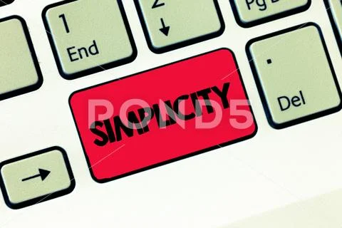 Text sign showing Simplicity. Conceptual photo Quality or condition of being Stock Photos