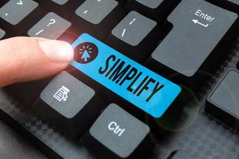 Text sign showing Simplify. Business concept make something simpler or easier to Stock Photos