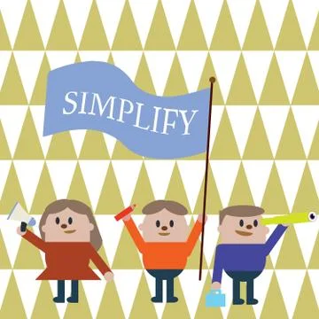 Text sign showing Simplify. Conceptual photo make something simpler or easier to Stockillustratie