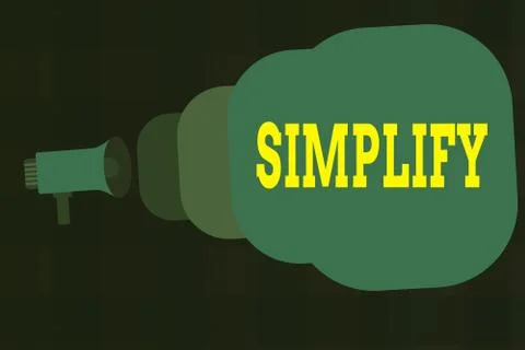 Text sign showing Simplify. Conceptual photo make something simpler or easier to Stockillustratie