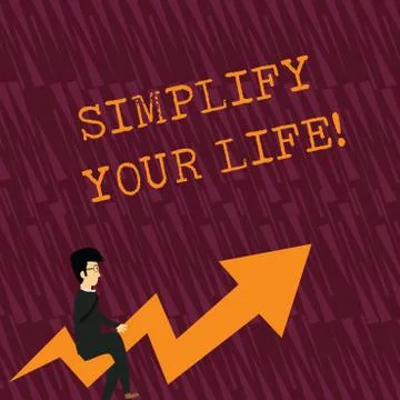 Text sign showing Simplify Your Life. Conceptual photo focused on important and Stock Illustration