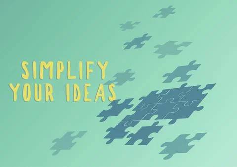 Text sign showing Simplify Your Ideas. Business approach make simple or reduce Stock Illustration