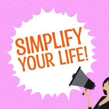 Text sign showing Simplify Your Life. Business concept focused on important and Stock Illustration