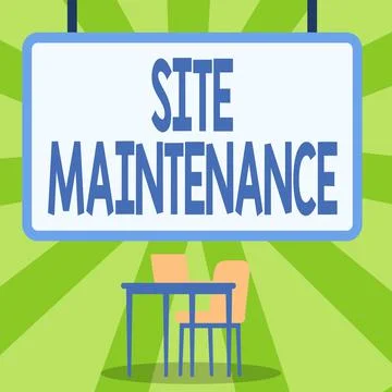 Text sign showing Site Maintenance. Word Written on keeping the website secure Stock Illustration