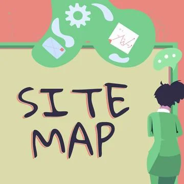 Text sign showing Site Map. Business showcase designed to help both users and Stock Illustration