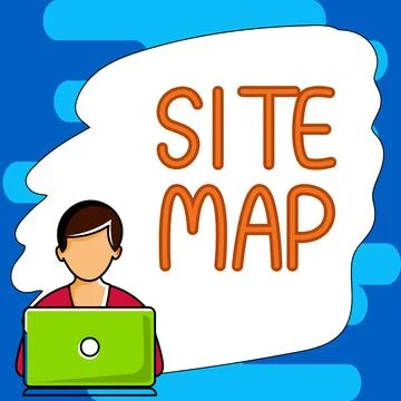 Text sign showing Site Map. Conceptual photo designed to help both users and Stockillustratie