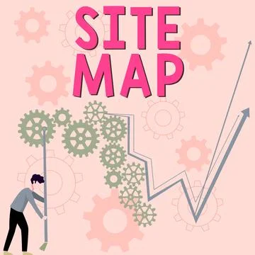 Text sign showing Site Map. Business idea designed to help both users and search Stockillustratie