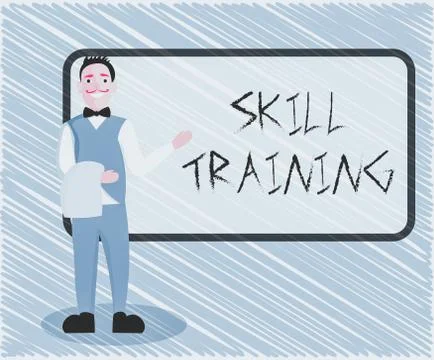 Text sign showing Skill Training. Conceptual photo designed to gain and enhance Stock Illustration
