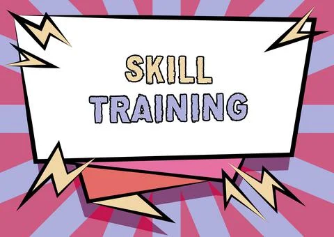 Text sign showing Skill Training. Business idea designed to gain and enhance the Stock Illustration