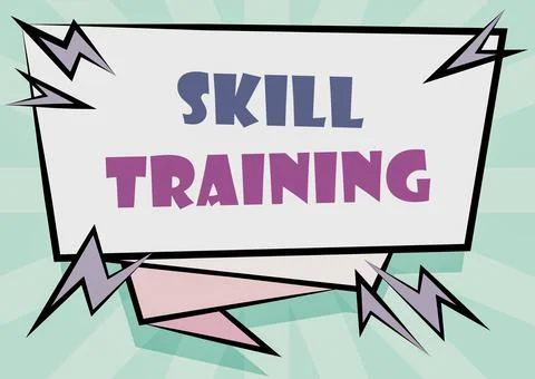 Text sign showing Skill Training. Internet Concept designed to gain and enhance Stock Illustration