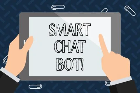 Text sign showing Smart Chat Bot. Conceptual photo Artificial intelligence Stock Illustration