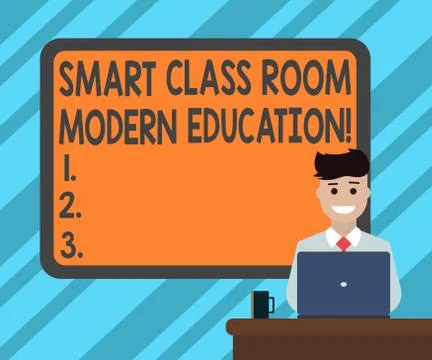 Text sign showing Smart Class Room Modern Education. Conceptual photo New Stock Illustration