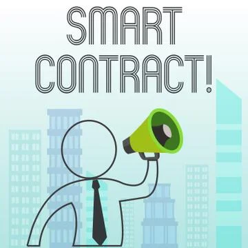 Text sign showing Smart Contract. Conceptual photo the computer protocol running Illustrazione stock