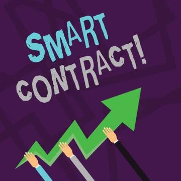 Text sign showing Smart Contract. Conceptual photo the computer protocol running Illustrazione stock