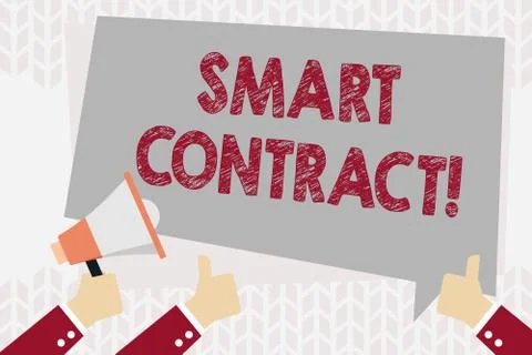 Text sign showing Smart Contract. Conceptual photo the computer protocol running Stock Illustration