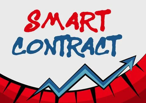 Text sign showing Smart Contract. Business concept digital agreement to control Ilustração Stock