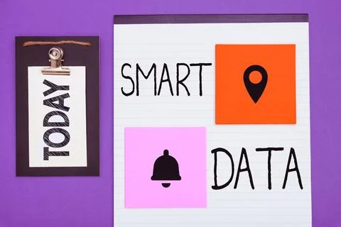 Text sign showing Smart Data. Word for digital information that is formatted for Stock Photos