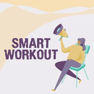 Text sign showing Smart Workout. Business showcase set a goal that maps out Illustrazione stock