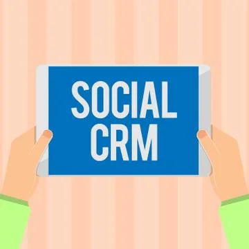 Text sign showing Social Crm. Conceptual photo Customer relationship Stock Illustration