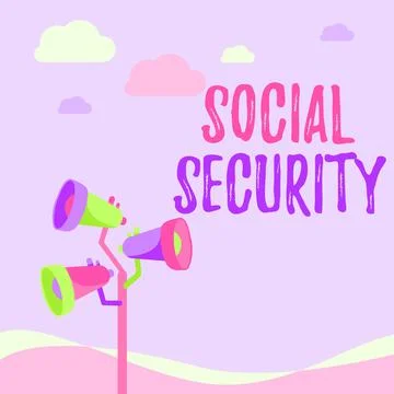 Text sign showing Social Security. Conceptual photo assistance from state Stock Illustration