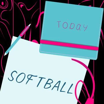 Text sign showing Softball. Internet Concept a sport similar to baseball played Stock Illustration
