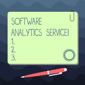 Text sign showing Software Analytics Service. Conceptual photo Used to enhance Illustrazione stock