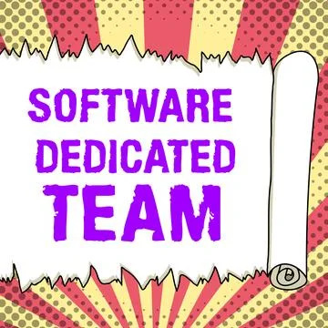 Text sign showing Software Dedicated Team. Business idea people responcible for Ilustração Stock