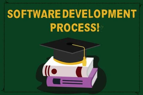 Text sign showing Software Development Process. Conceptual photo Process of 스톡 일러스트