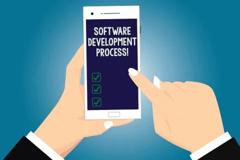 Text sign showing Software Development Process. Conceptual photo Process of 스톡 일러스트