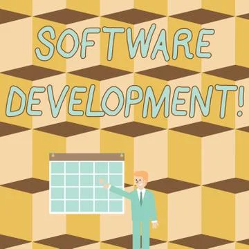 Text sign showing Software Development. Conceptual photo software is created Stock Illustration