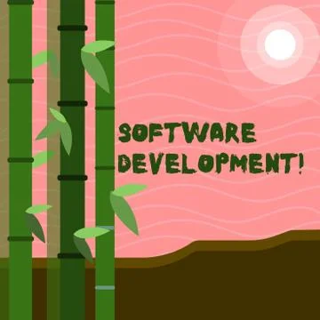Text sign showing Software Development. Conceptual photo software is created 스톡 일러스트