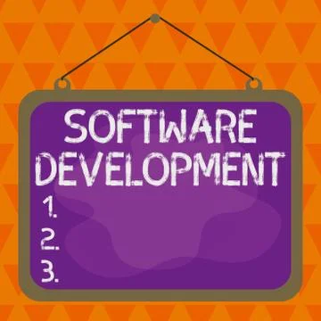 Text sign showing Software Development. Conceptual photo software is created Stock-Illustration