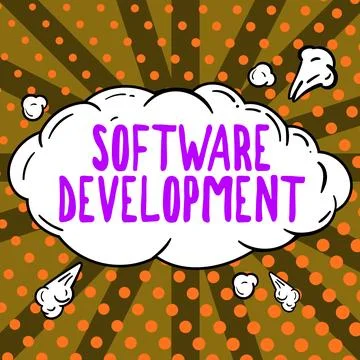 Text sign showing Software Development. Word Written on software is created 스톡 일러스트
