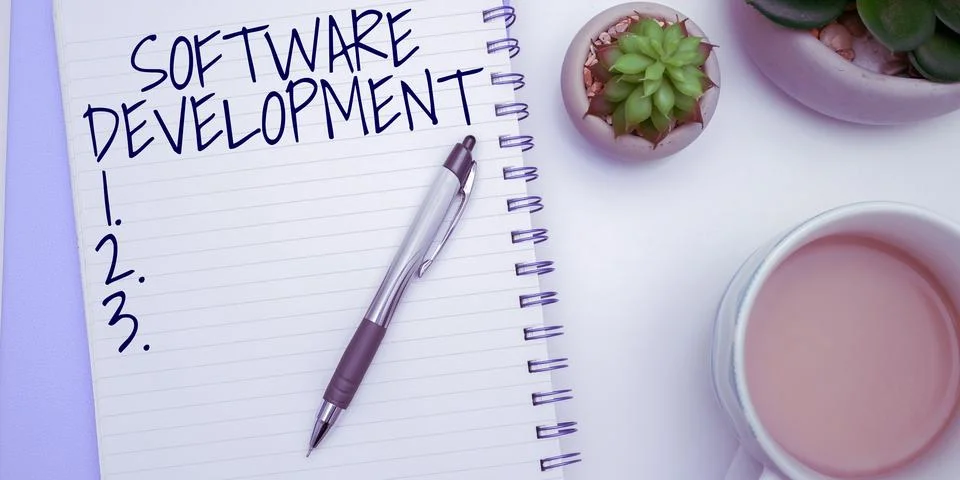 Text sign showing Software Development. Business idea software is created using Stock-Fotos